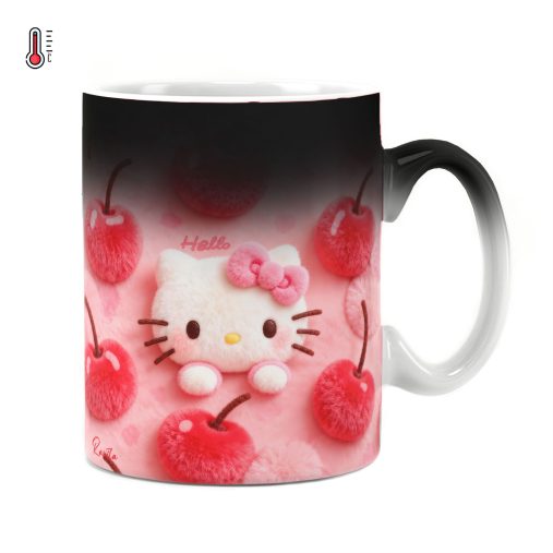 ماگ حرارتی راویتا طرح هلو کیتی و گیلاس‌های صورتی - Hello Kitty & Pink Cherries کد 3948
