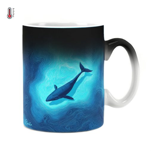 ماگ حرارتی راویتا طرح نهنگ آبی در اعماق اقیانوس - Blue Whale in the Deep Ocean کد 3961