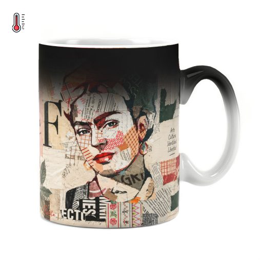 ماگ حرارتی راویتا طرح پرتره کلاژ فریدا کالو - Frida Kahlo Collage Portrait کد 3968