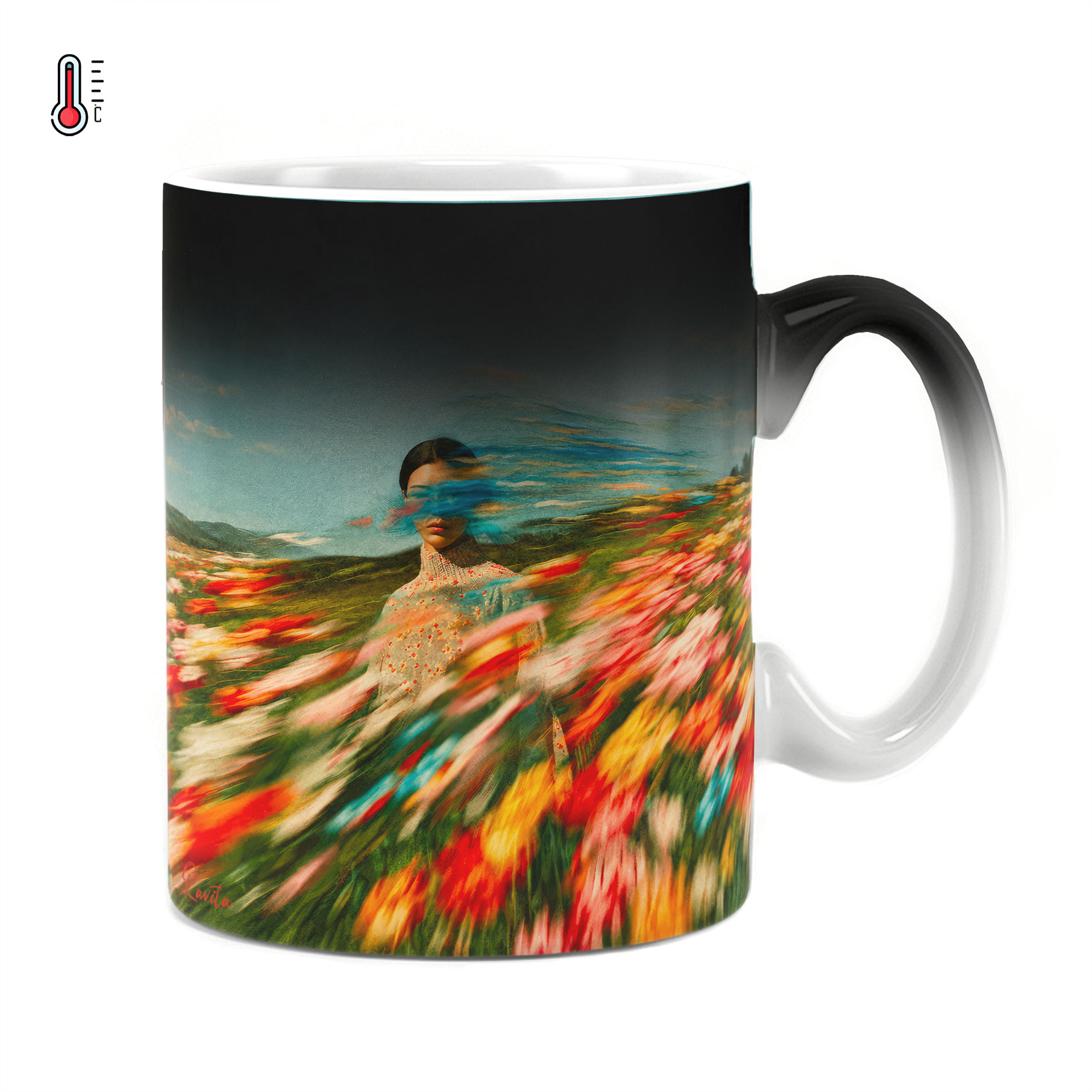ماگ حرارتی راویتا طرح دختر در میان گلهای رنگی - Girl Among Colorful Flowers کد 3969 ماگ حرارتی راویتا طرح دختر در میان گلهای رنگی - Girl Among Colorful Flowers کد 3969