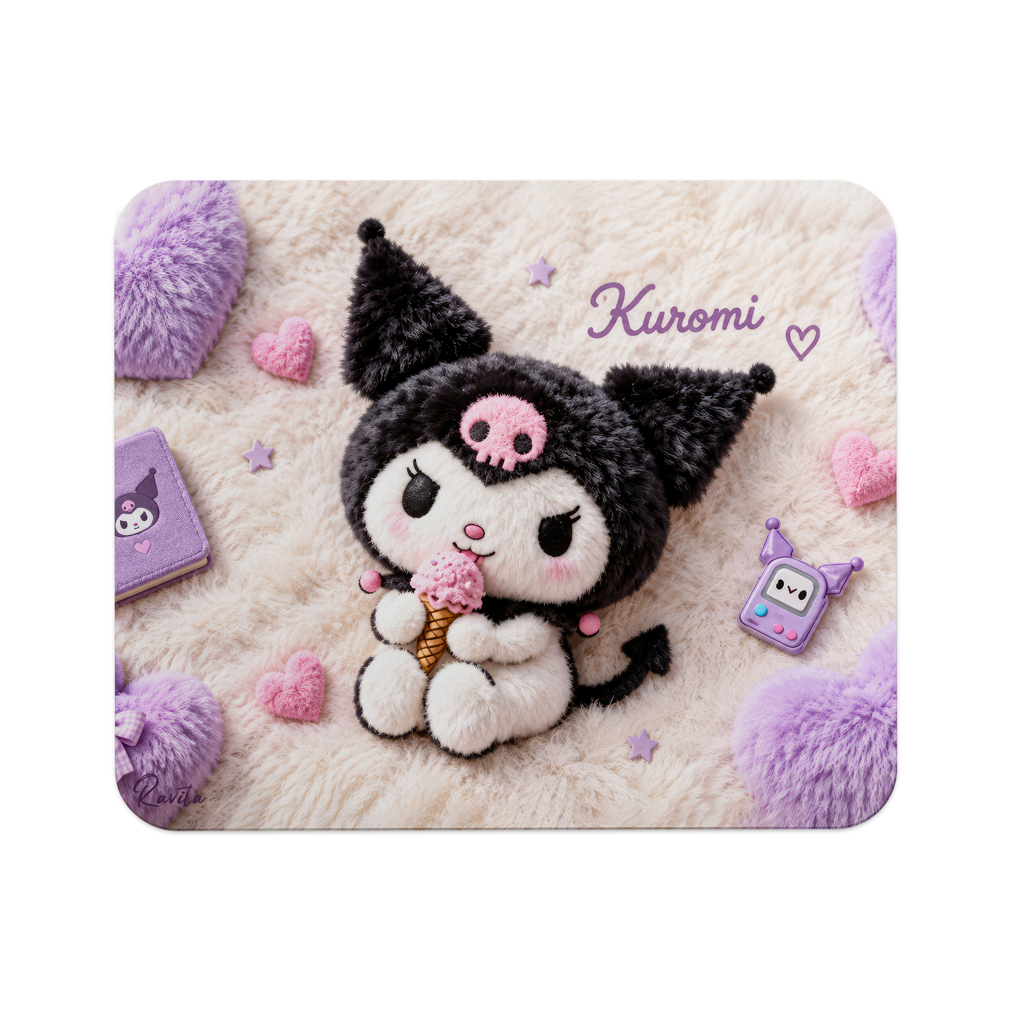 پدماوس راویتا طرح کرومی با بستنی - Kuromi with Ice Cream کد 3954 پدماوس راویتا طرح کرومی با بستنی - Kuromi with Ice Cream کد 3954