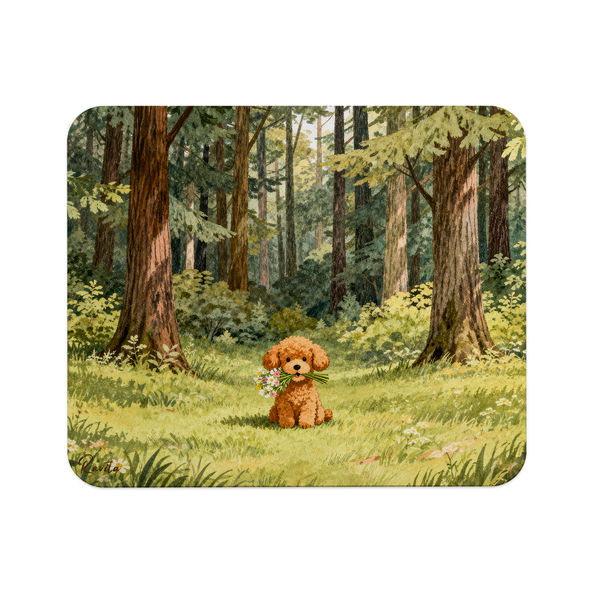 پدماوس راویتا طرح بچه سگ با دستهگل در جنگل - Puppy with Flowers in the Forest کد 3962 پدماوس راویتا طرح بچه سگ با دستهگل در جنگل - Puppy with Flowers in the Forest کد 3962
