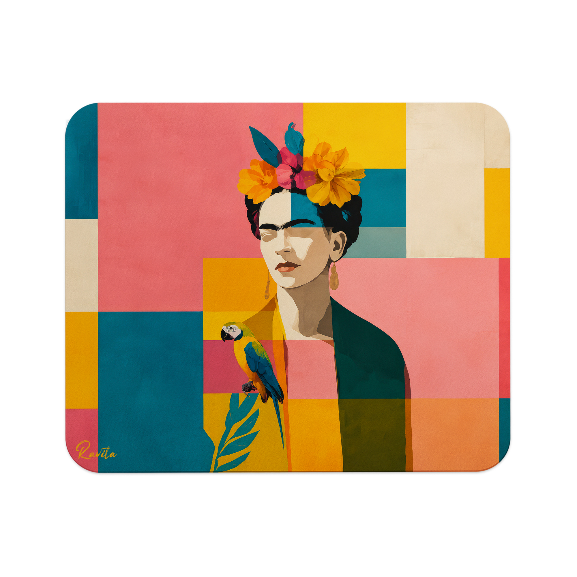 پدماوس راویتا طرح پرتره فریدا کالو با طوطی - Frida Kahlo Portrait with a Parrot کد 3966 پدماوس راویتا طرح پرتره فریدا کالو با طوطی - Frida Kahlo Portrait with a Parrot کد 3966