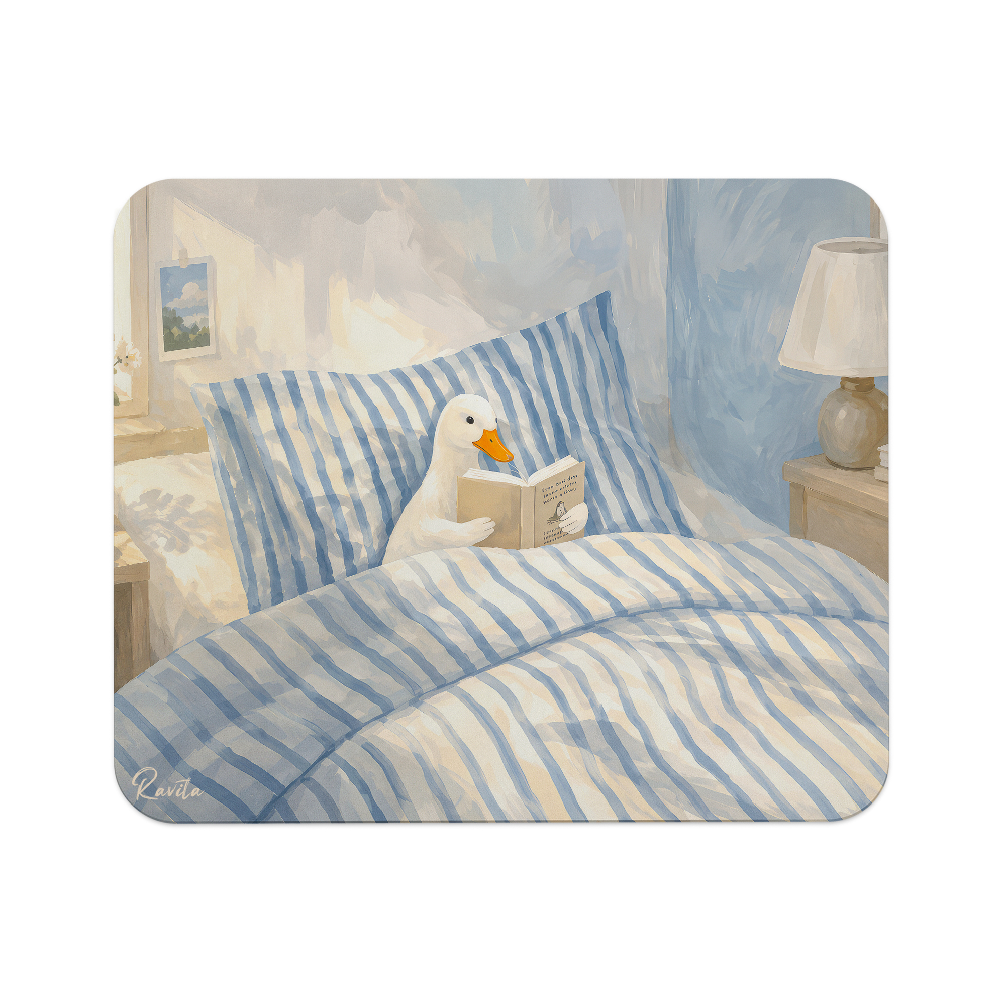 پدماوس راویتا طرح اردک کتابخوان در تخت خواب - Reading Duck in Bed کد 3967 پدماوس راویتا طرح اردک کتابخوان در تخت خواب - Reading Duck in Bed کد 3967