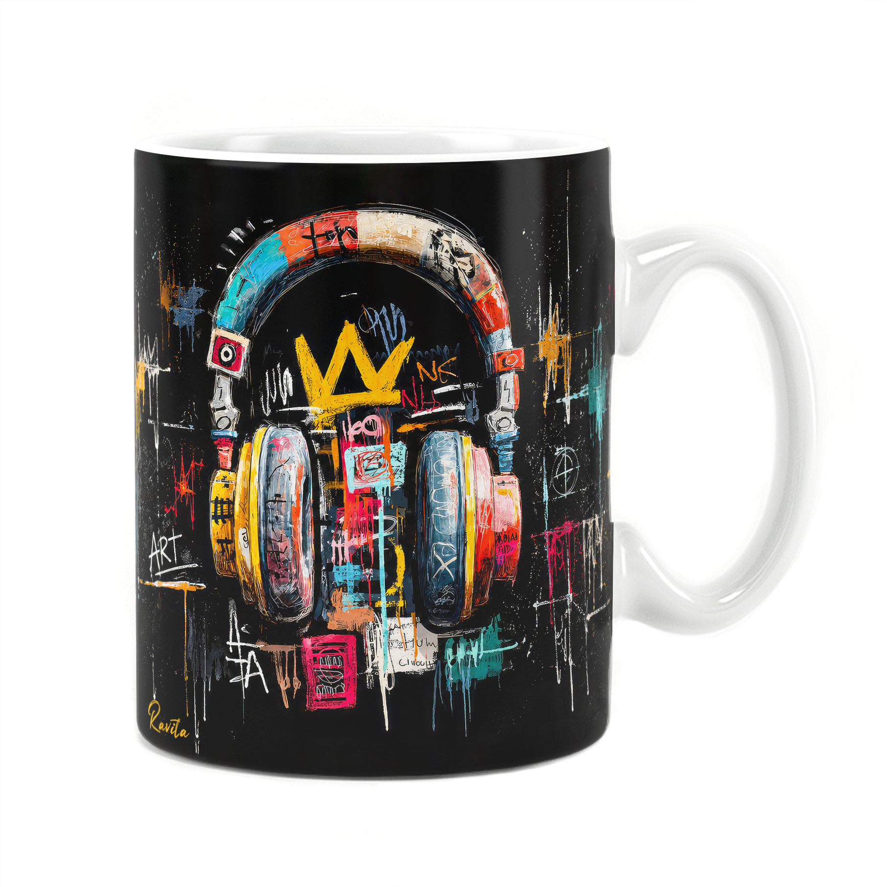 ماگ راویتا طرح هدفون گرافیتی رنگی - Colorful Graffiti Headphones کد 3939 ماگ راویتا طرح هدفون گرافیتی رنگی - Colorful Graffiti Headphones کد 3939
