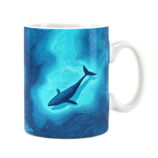 ماگ راویتا طرح نهنگ آبی در اعماق اقیانوس - Blue Whale in the Deep Ocean کد 3961