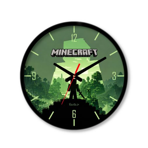 ساعت دیواری بزرگ راویتا طرح ماینکرفت استیو و کریپر- Minecraft Steve & Creeper کد 3916