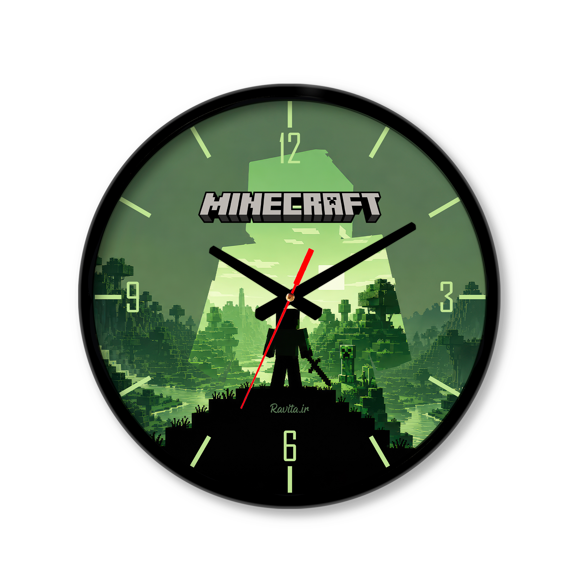ساعت رومیزی دیواری راویتا طرح ماینکرفت استیو و کریپر- Minecraft Steve & Creeper کد 3916 ساعت رومیزی دیواری راویتا طرح ماینکرفت استیو و کریپر- Minecraft Steve & Creeper کد 3916