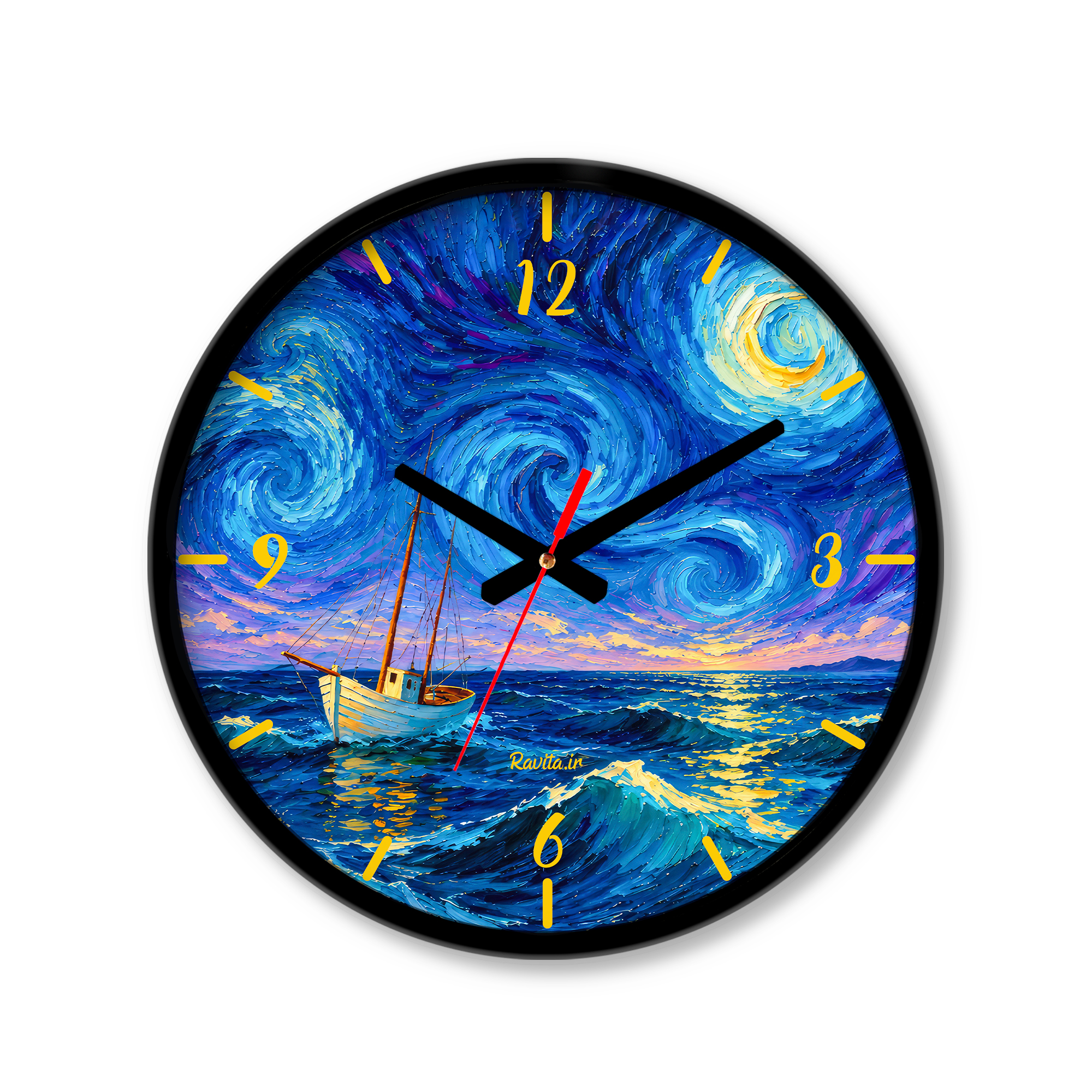 ساعت رومیزی دیواری راویتا طرح قایق زیر آسمان شب پرستاره - Boat Under the Starry Night کد 3958 ساعت رومیزی دیواری راویتا طرح قایق زیر آسمان شب پرستاره - Boat Under the Starry Night کد 3958