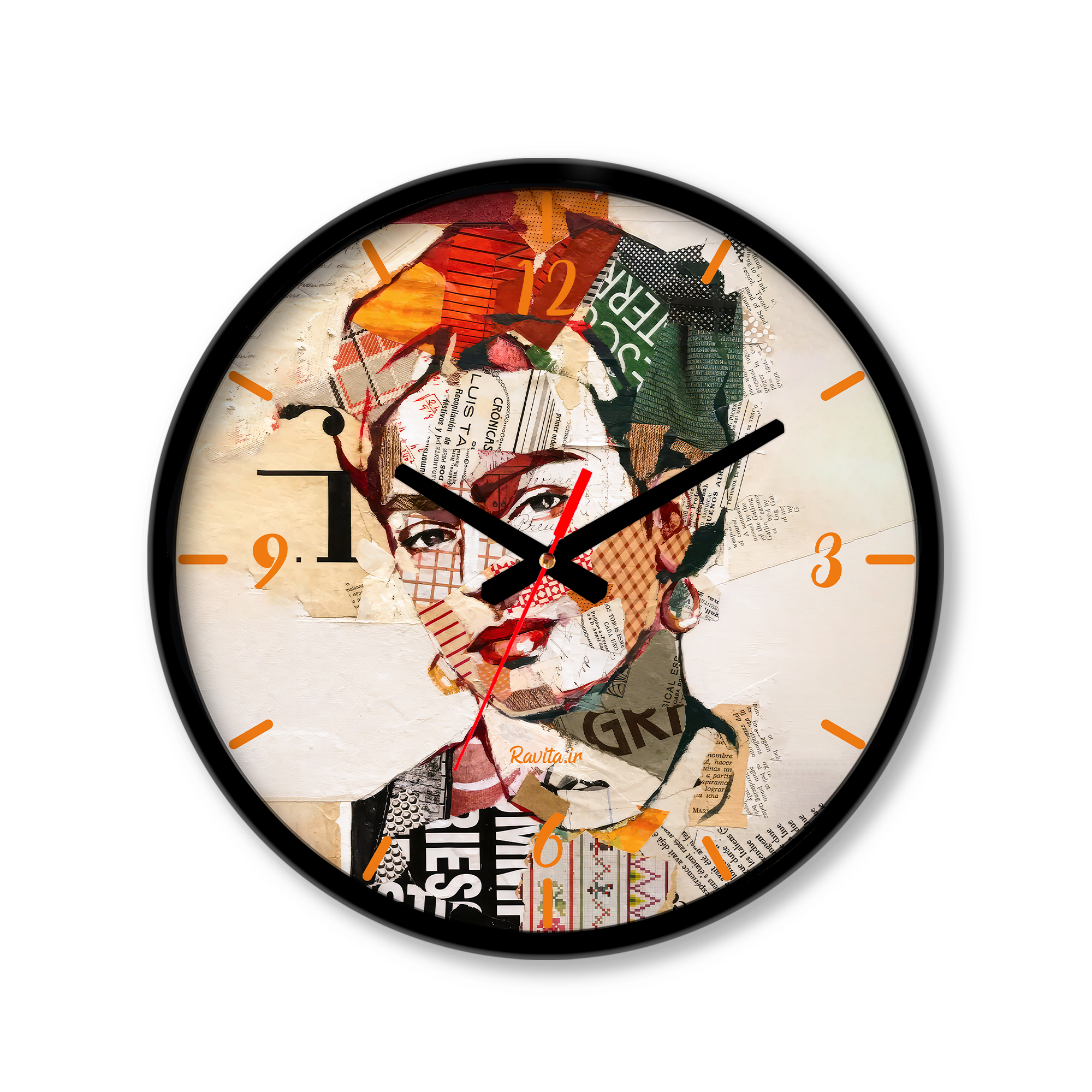 ساعت رومیزی دیواری راویتا طرح پرتره کلاژ فریدا کالو - Frida Kahlo Collage Portrait کد 3968 ساعت رومیزی دیواری راویتا طرح پرتره کلاژ فریدا کالو - Frida Kahlo Collage Portrait کد 3968