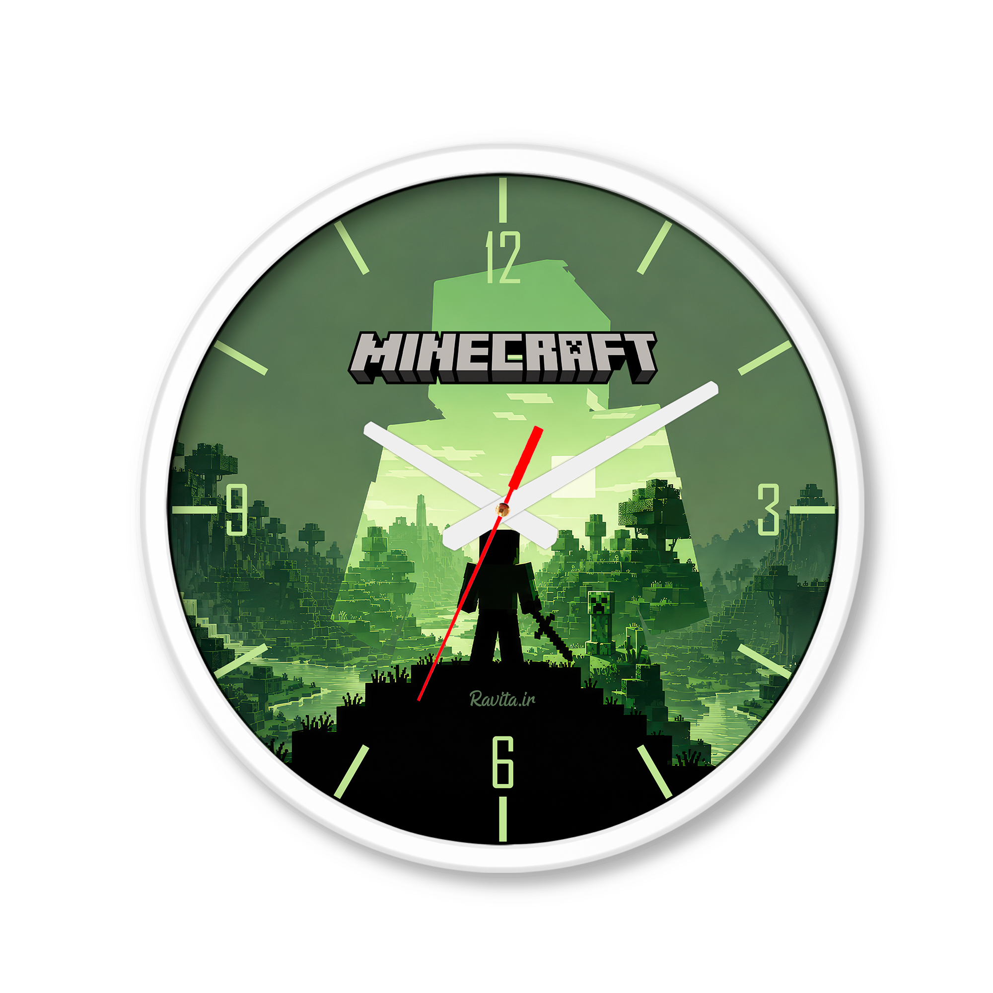 ساعت رومیزی دیواری راویتا طرح ماینکرفت استیو و کریپر- Minecraft Steve & Creeper کد 3916 ساعت رومیزی دیواری راویتا طرح ماینکرفت استیو و کریپر- Minecraft Steve & Creeper کد 3916