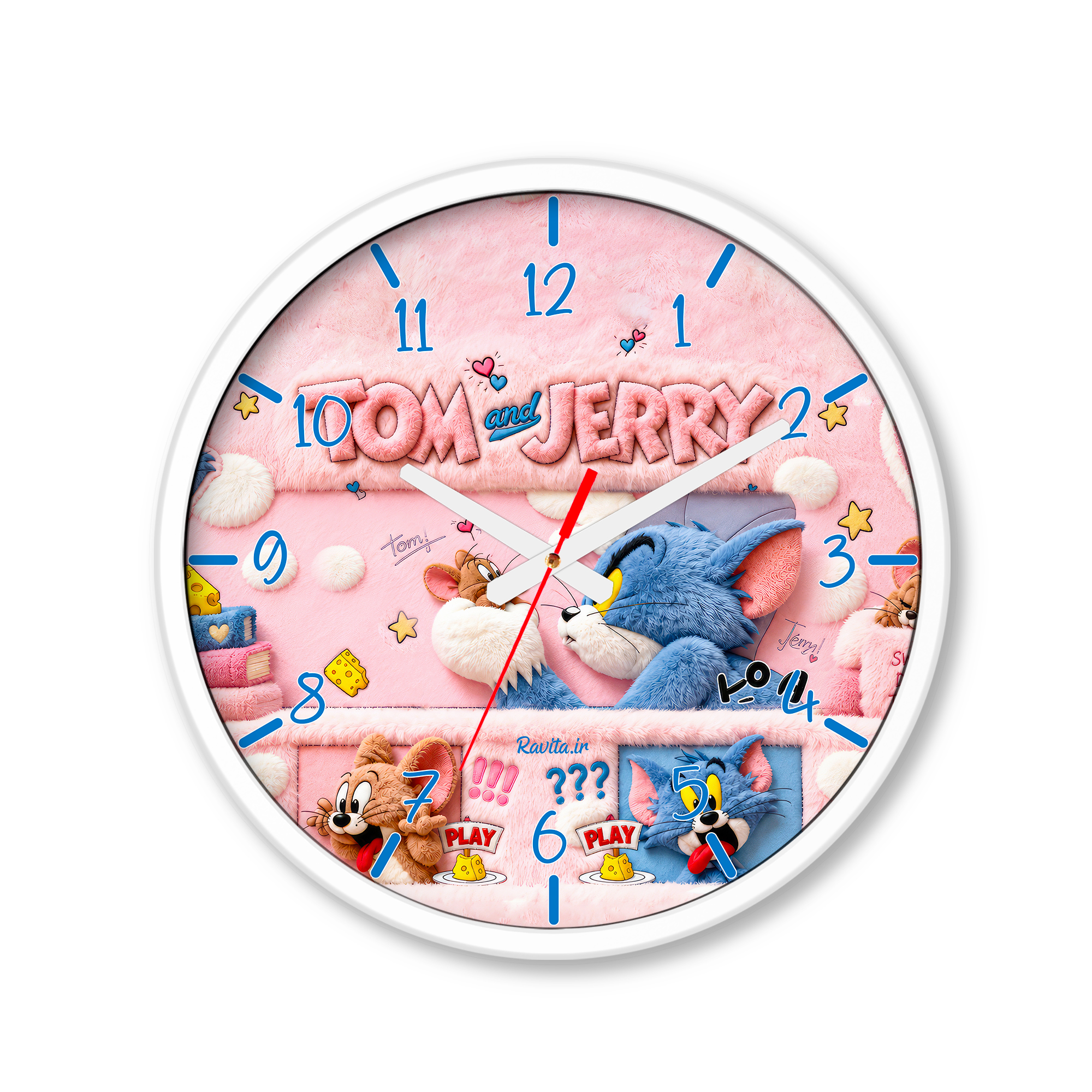 ساعت رومیزی دیواری راویتا طرح تام و جری - Tom & Jerry کد 3941 ساعت رومیزی دیواری راویتا طرح تام و جری - Tom & Jerry کد 3941