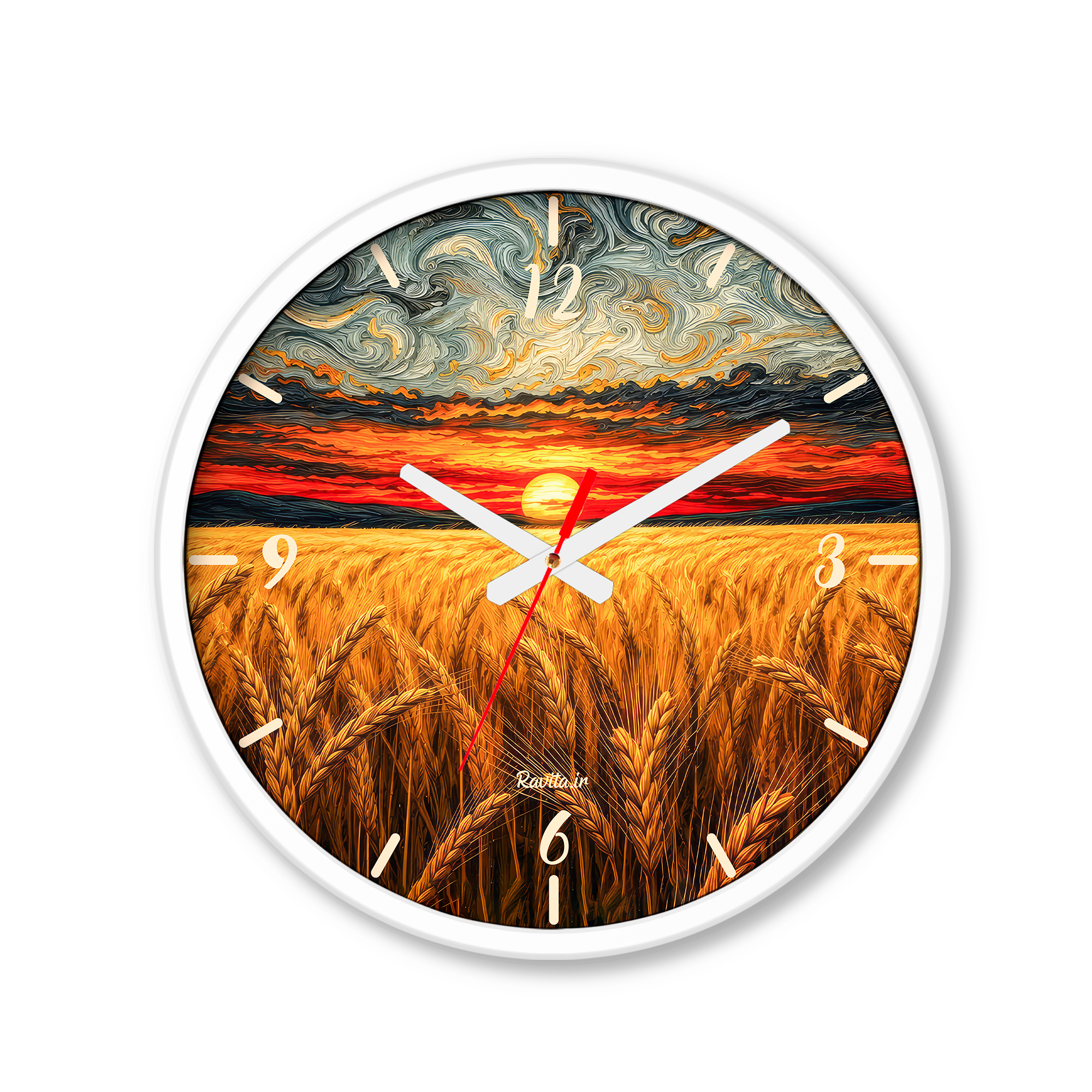 ساعت رومیزی دیواری راویتا طرح غروب طلایی در گندمزار- Golden Sunset Over the Wheat Field کد 3949 ساعت رومیزی دیواری راویتا طرح غروب طلایی در گندمزار- Golden Sunset Over the Wheat Field کد 3949