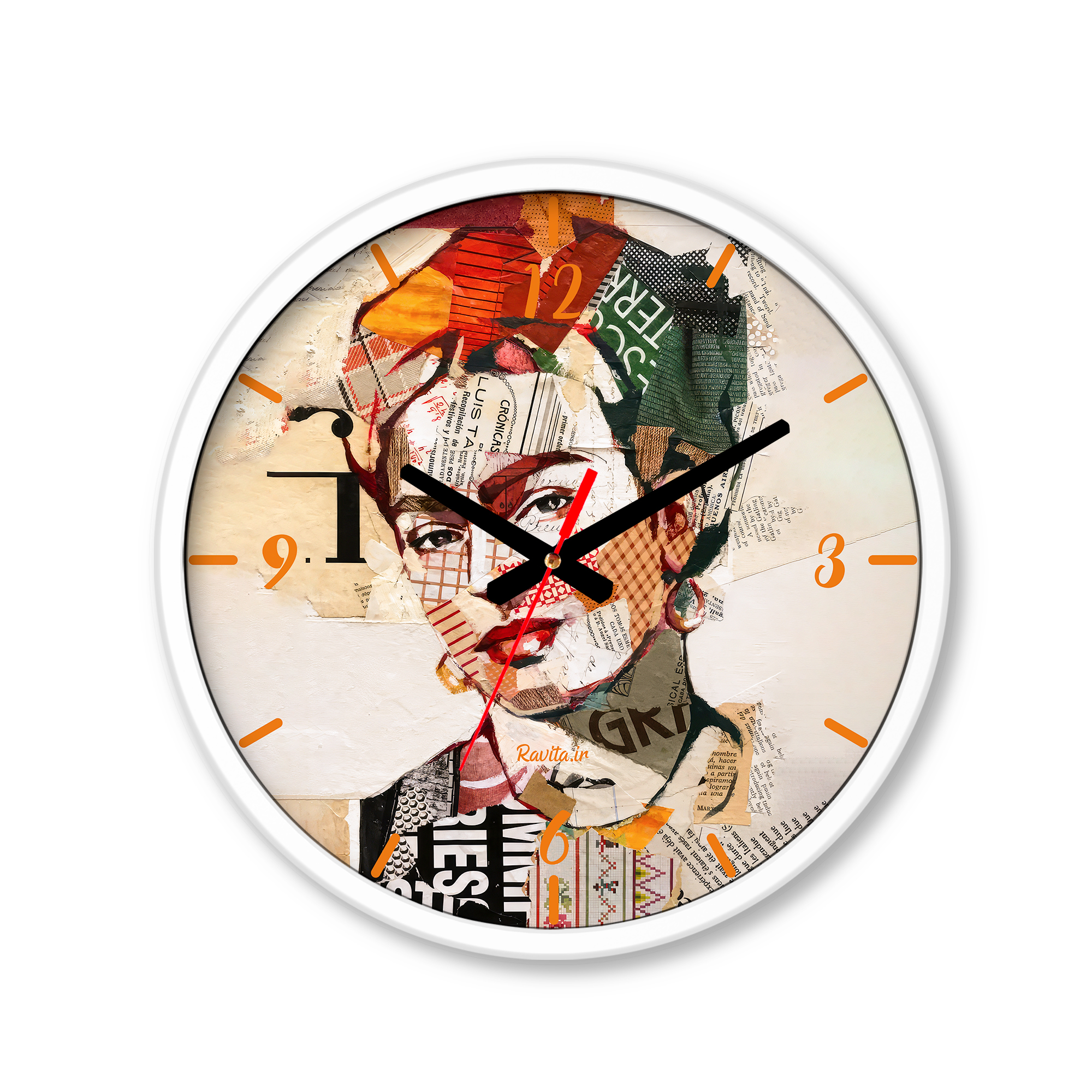 ساعت رومیزی دیواری راویتا طرح پرتره کلاژ فریدا کالو - Frida Kahlo Collage Portrait کد 3968 ساعت رومیزی دیواری راویتا طرح پرتره کلاژ فریدا کالو - Frida Kahlo Collage Portrait کد 3968