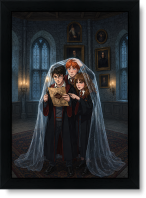 تابلو تکی راویتا طرح هری پاتر، رون و هرماینی زیر شنل نامرئی – Harry Potter, Ron & Hermione Beneath the Invisibility Cloak کد 3848
