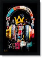 تابلو تکی راویتا طرح هدفون گرافیتی رنگی – Colorful Graffiti Headphones کد 3939