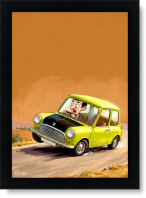 تابلو تکی راویتا طرح مستر بین و مینی کوپر- Mr Bean & Mini Cooper کد 3943