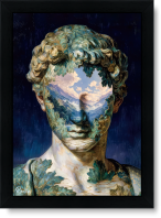 تابلو تکی راویتا طرح چهره کلاسیک با منظره کوهستان – Classical Portrait with Mountain Landscape کد 3946