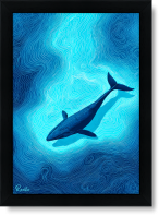 تابلو تکی راویتا طرح نهنگ آبی در اعماق اقیانوس – Blue Whale in the Deep Ocean کد 3961