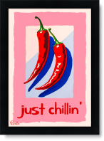تابلو تکی راویتا طرح فلفل‌های قرمز- Just Chillin کد 3960