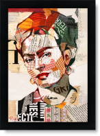 تابلو تکی راویتا طرح پرتره کلاژ فریدا کالو – Frida Kahlo Collage Portrait کد 3968