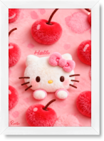تابلو تکی راویتا طرح هلو کیتی و گیلاس‌های صورتی – Hello Kitty & Pink Cherries کد 3948
