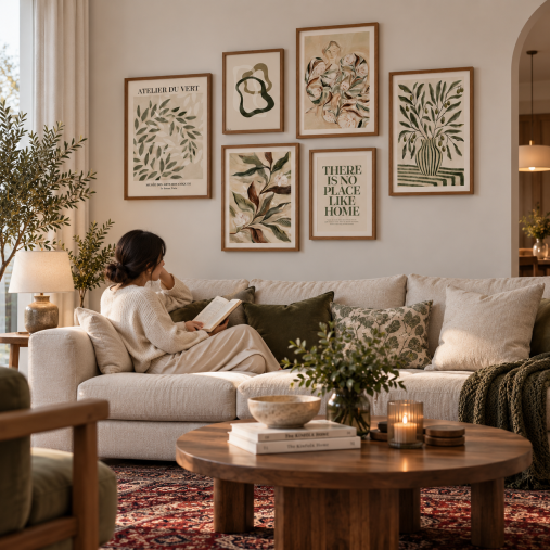 ست ۶ تکه تابلو دکوراتیو باغ یونانی | طرح T-520