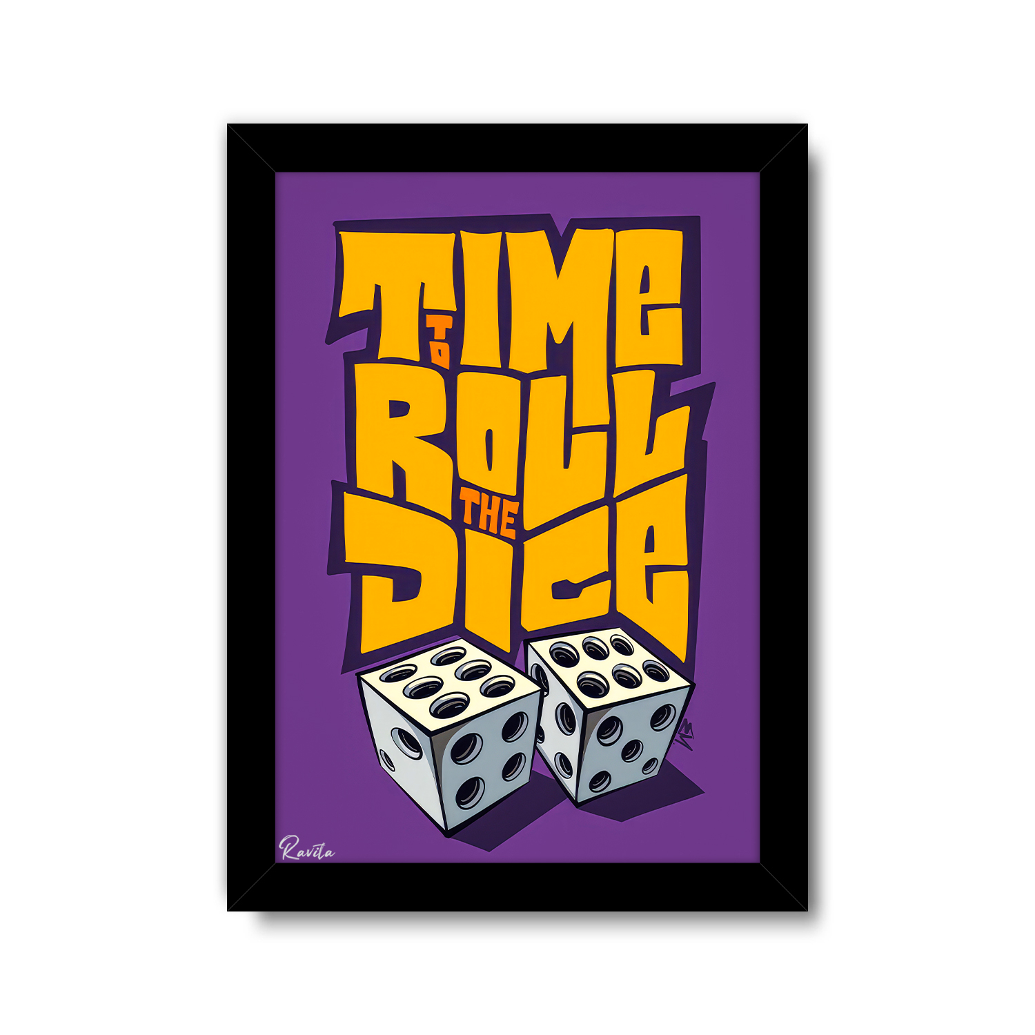 تابلو تکی راویتا طرح وقتشه تاس بریزی - Time to Roll the Dice کد 3998 تابلو تکی راویتا طرح وقتشه تاس بریزی - Time to Roll the Dice کد 3998