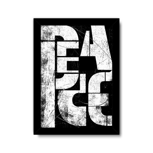 تابلو تکی راویتا طرح گرانج سیاه و سفید - Black & White Grunge کد 4008