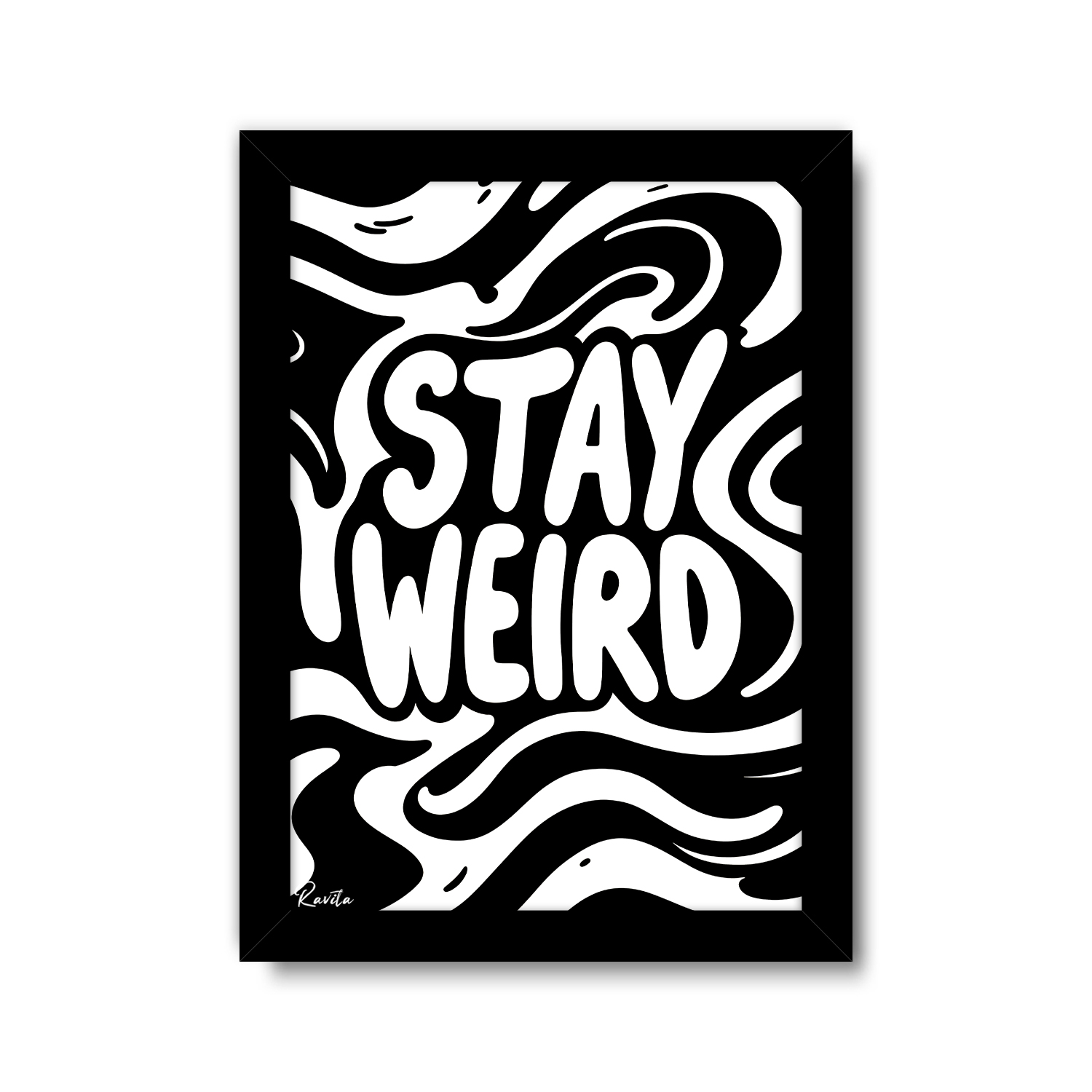 تابلو تکی راویتا طرح متفاوت بمون - Stay Weird کد 4012 تابلو تکی راویتا طرح متفاوت بمون - Stay Weird کد 4012