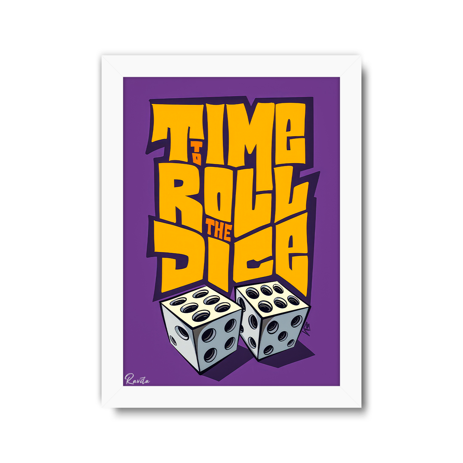 تابلو تکی راویتا طرح وقتشه تاس بریزی - Time to Roll the Dice کد 3998 تابلو تکی راویتا طرح وقتشه تاس بریزی - Time to Roll the Dice کد 3998