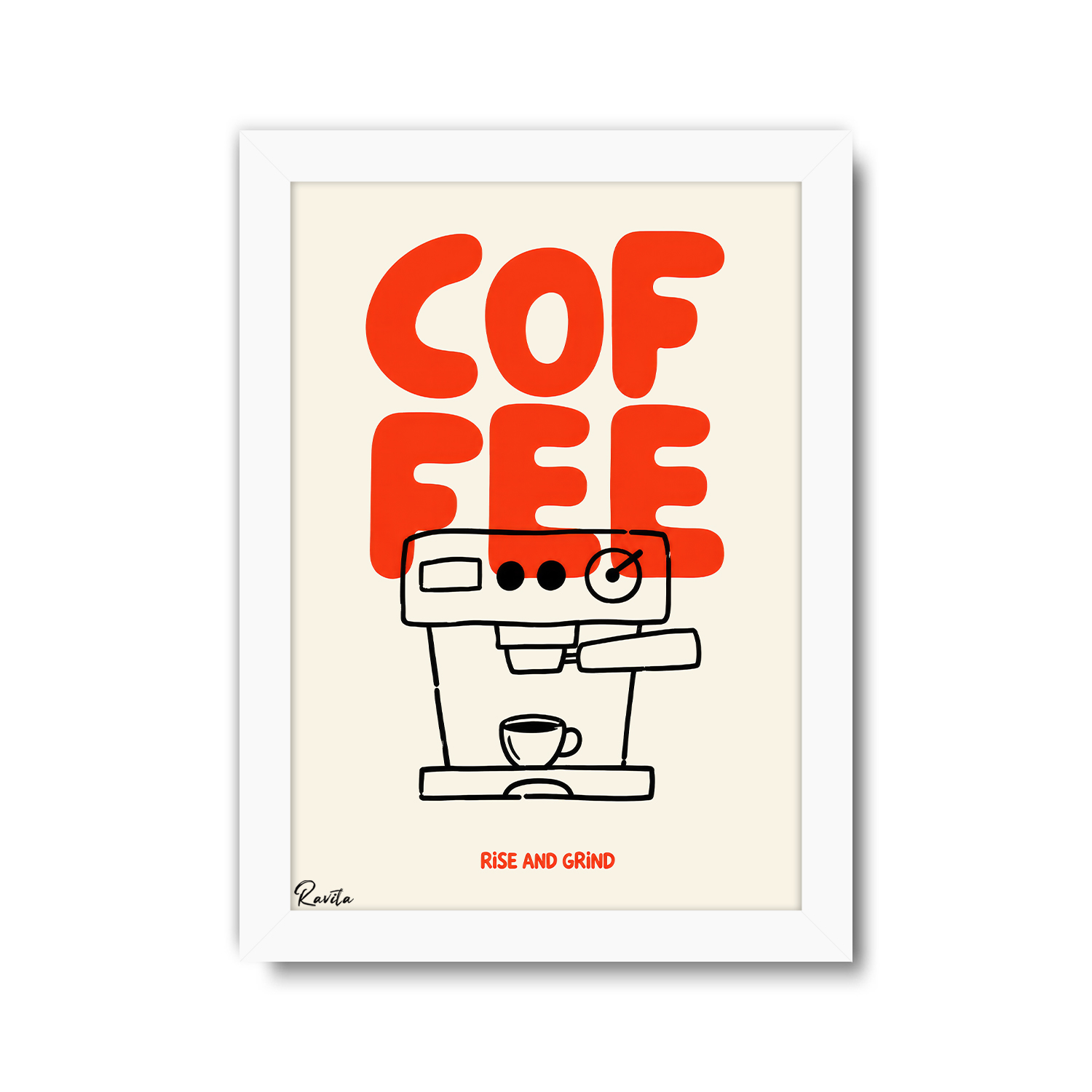 تابلو تکی راویتا طرح با قهوه بیدار شو و شروع کن - Coffee Rise and Grind کد 4006 تابلو تکی راویتا طرح با قهوه بیدار شو و شروع کن - Coffee Rise and Grind کد 4006