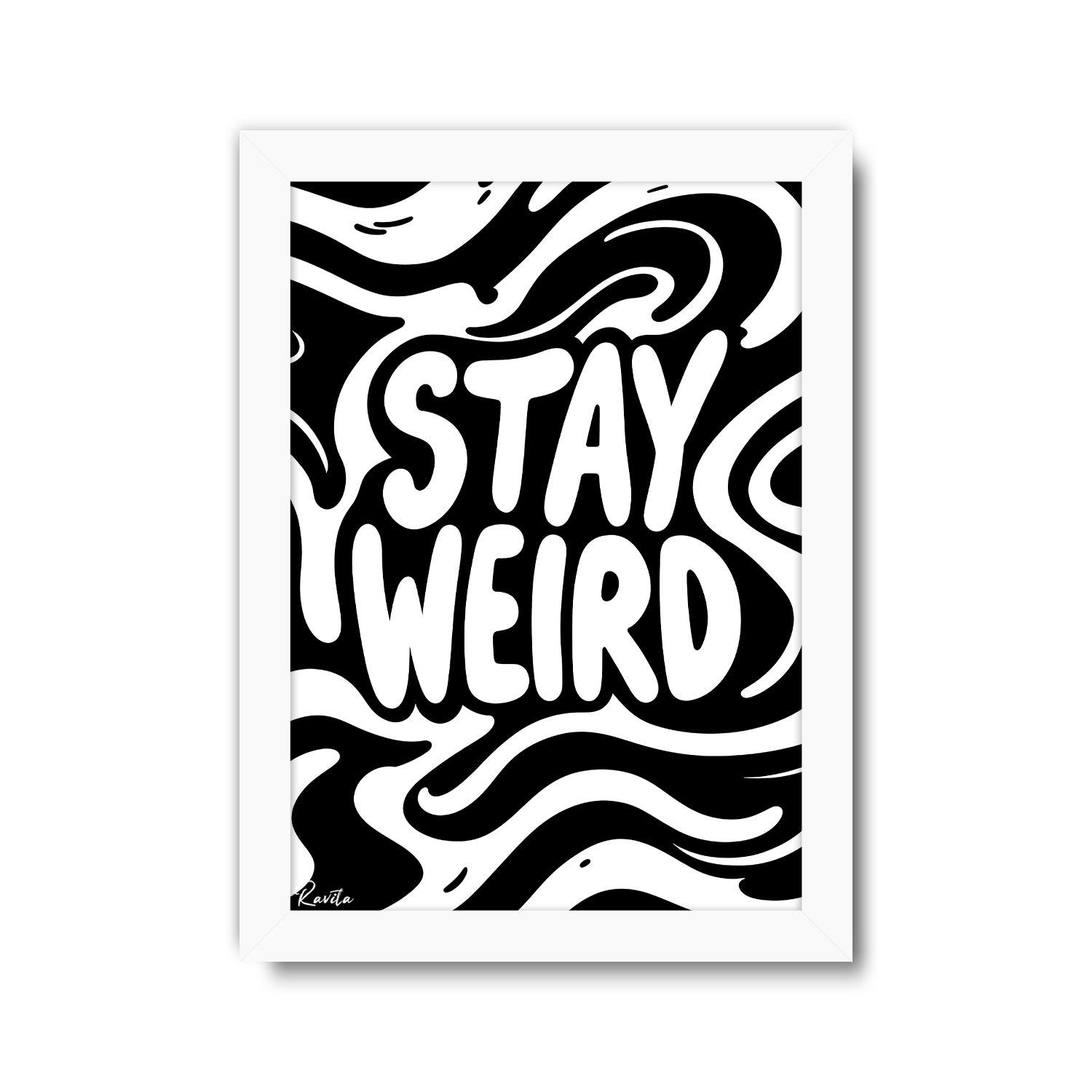 تابلو تکی راویتا طرح متفاوت بمون - Stay Weird کد 4012 تابلو تکی راویتا طرح متفاوت بمون - Stay Weird کد 4012