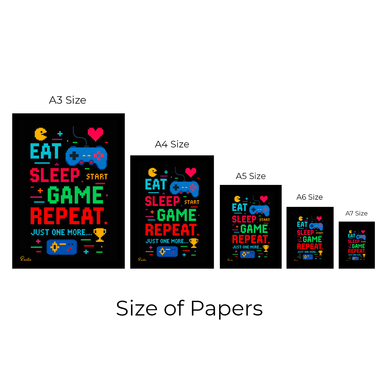 تابلو تکی راویتا طرح بخور، بخواب، بازی کن، تکرار کن - Eat Sleep Game Repeat کد 3995 تابلو تکی راویتا طرح بخور، بخواب، بازی کن، تکرار کن - Eat Sleep Game Repeat کد 3995