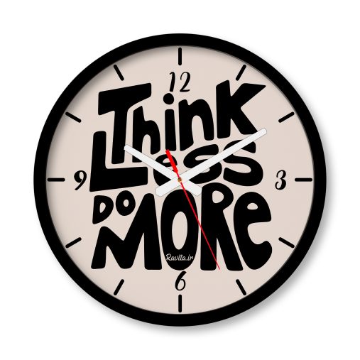 ساعت دیواری بزرگ راویتا طرح کمتر فکر کن، بیشتر انجام بده - Think Less, Do More کد 3988