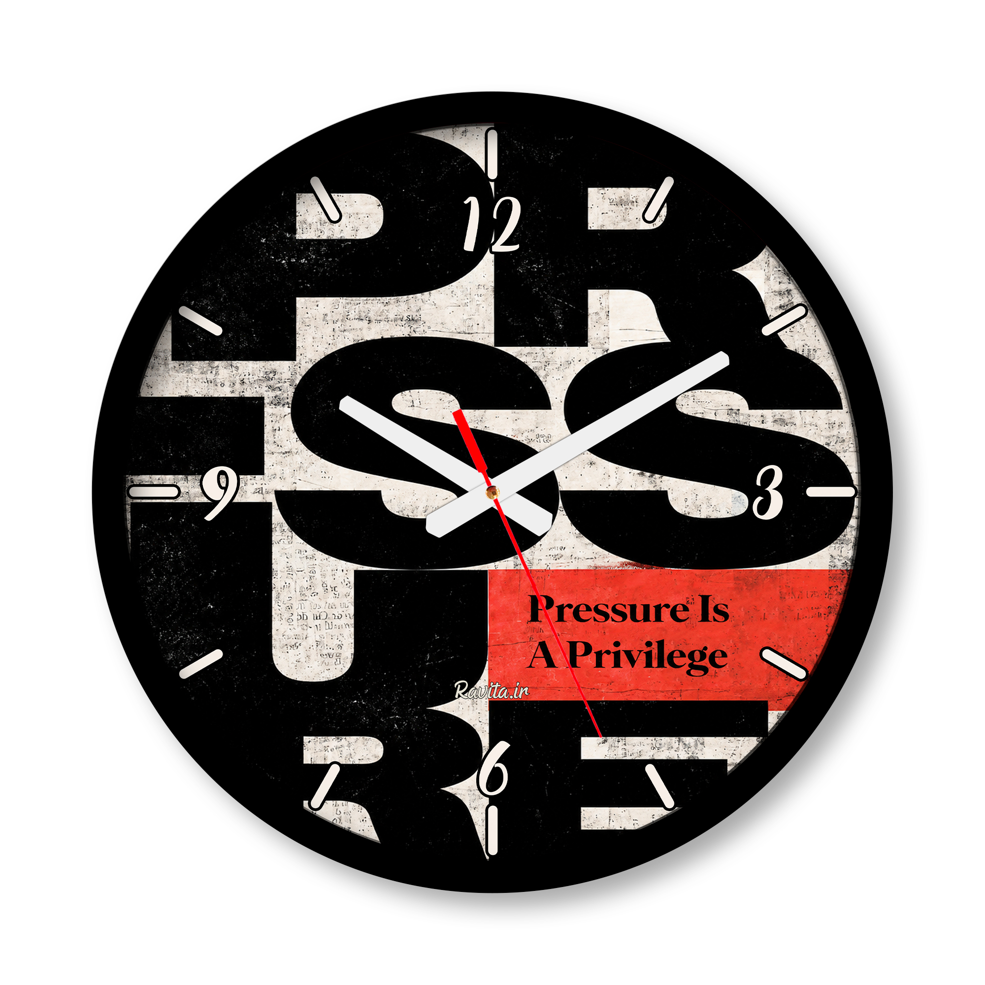ساعت دیواری بزرگ راویتا طرح فشار یک امتیاز است - Pressure Is a Privilege کد 3989 ساعت دیواری بزرگ راویتا طرح فشار یک امتیاز است - Pressure Is a Privilege کد 3989