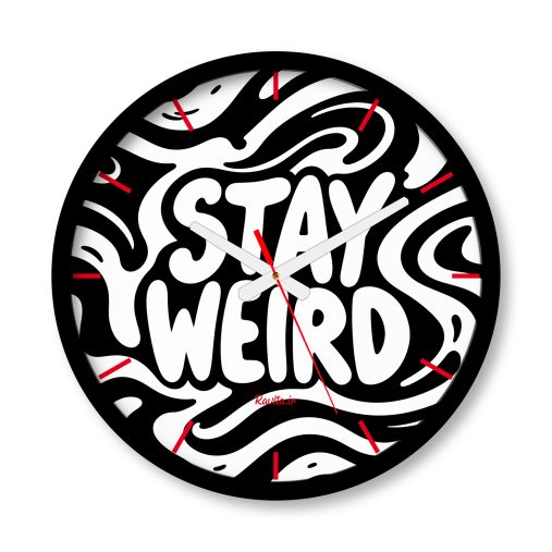 ساعت دیواری بزرگ راویتا طرح متفاوت بمون - Stay Weird کد 4012