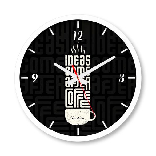ساعت دیواری بزرگ راویتا طرح ایده‌ها بعد از قهوه می‌آیند - Ideas Come After Coffee کد 3990