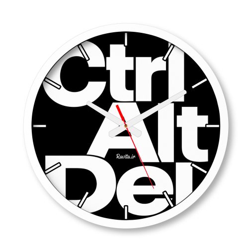 ساعت دیواری بزرگ راویتا طرح کنترل، آلت، دیلیت - Ctrl Alt Del کد 4001