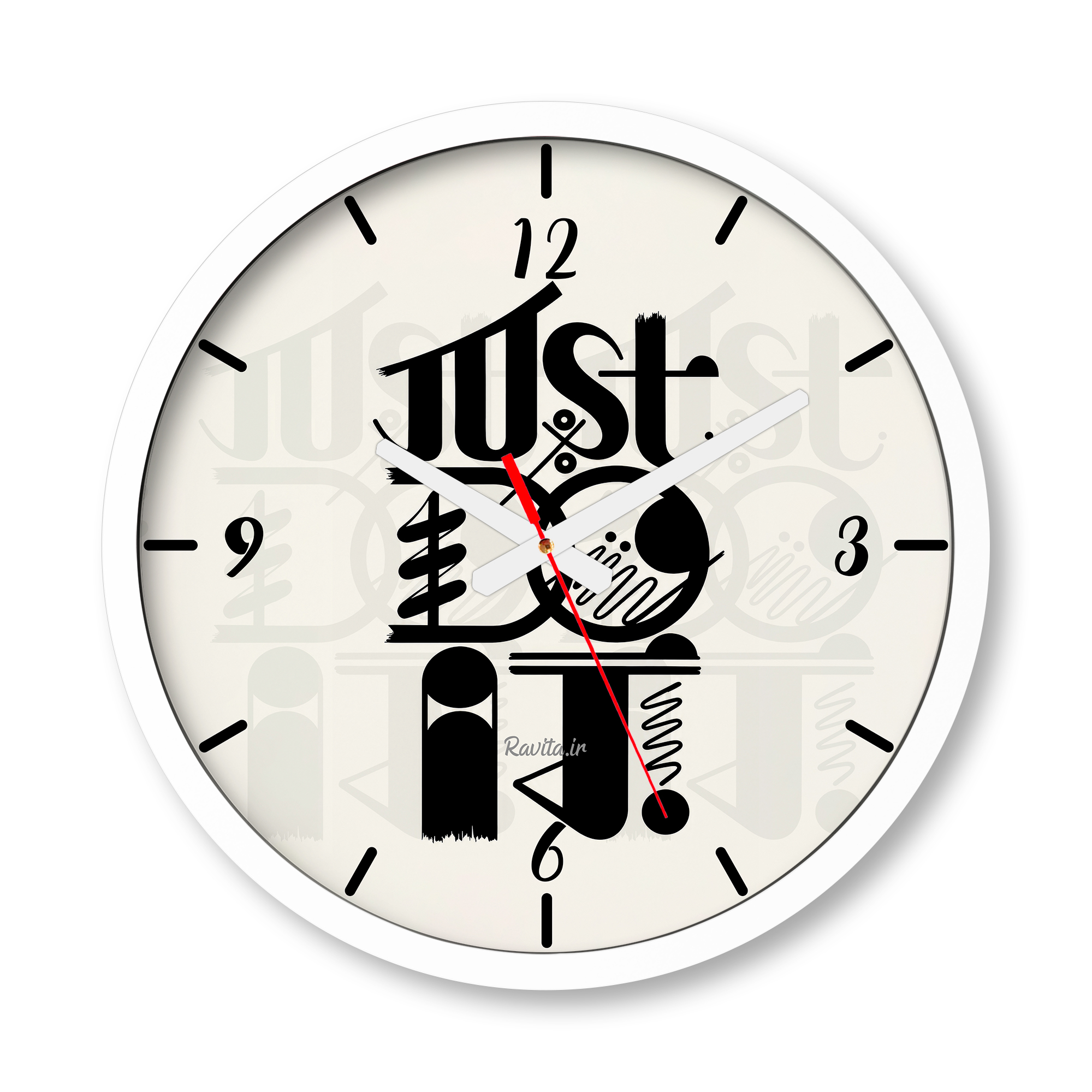 ساعت دیواری بزرگ راویتا طرح فقط انجامش بده - Just Do It کد 4003 ساعت دیواری بزرگ راویتا طرح فقط انجامش بده - Just Do It کد 4003