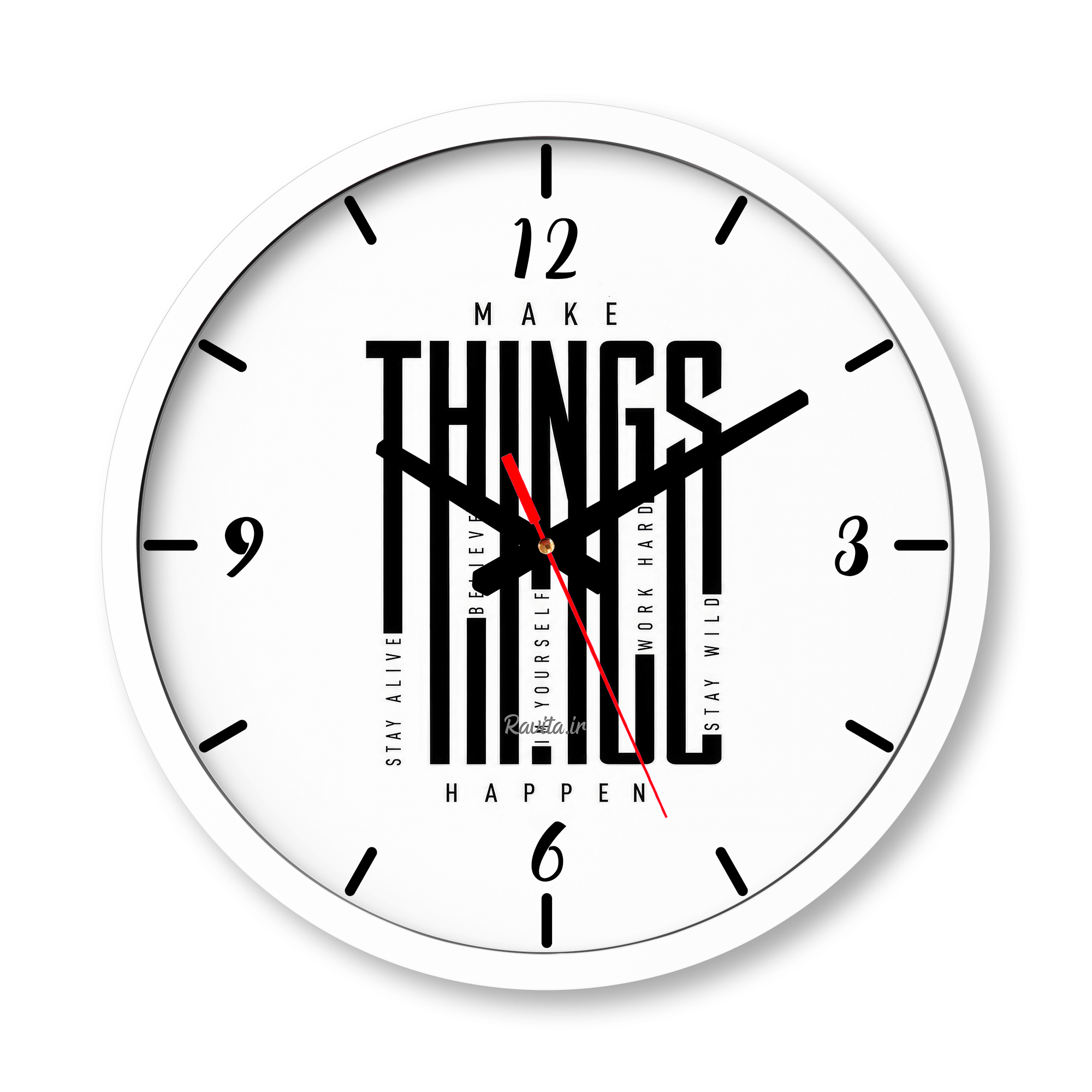 ساعت دیواری بزرگ راویتا طرح خودت اتفاقها را بساز - Make Things Happen کد 4011 ساعت دیواری بزرگ راویتا طرح خودت اتفاقها را بساز - Make Things Happen کد 4011
