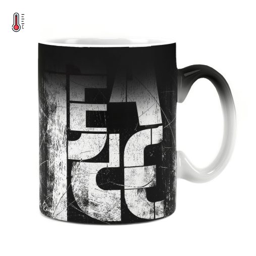 ماگ حرارتی راویتا طرح گرانج سیاه و سفید - Black & White Grunge کد 4008