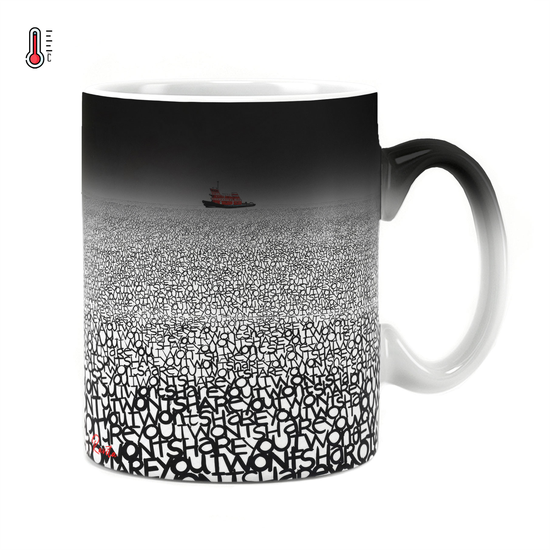 ماگ حرارتی راویتا طرح دریای کلمات و قایق قرمز - Sea of Words Red Boat کد 3983 ماگ حرارتی راویتا طرح دریای کلمات و قایق قرمز - Sea of Words Red Boat کد 3983