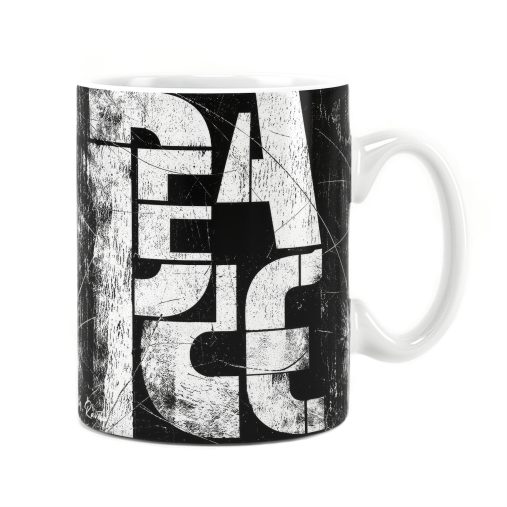 ماگ راویتا طرح گرانج سیاه و سفید - Black & White Grunge کد 4008