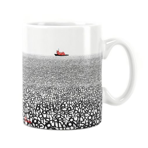 ماگ راویتا طرح دریای کلمات و قایق قرمز - Sea of Words Red Boat کد 3983