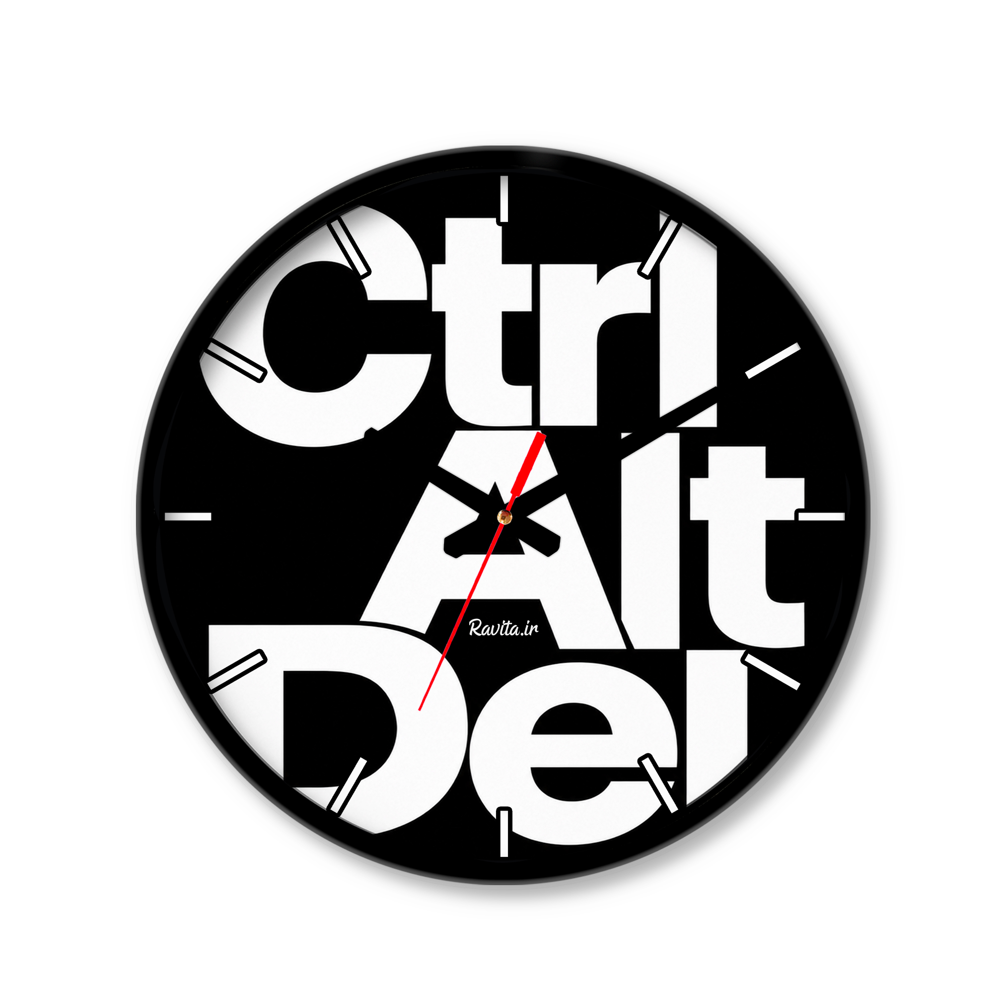 ساعت رومیزی دیواری راویتا طرح کنترل، آلت، دیلیت - Ctrl Alt Del کد 4001 ساعت رومیزی دیواری راویتا طرح کنترل، آلت، دیلیت - Ctrl Alt Del کد 4001
