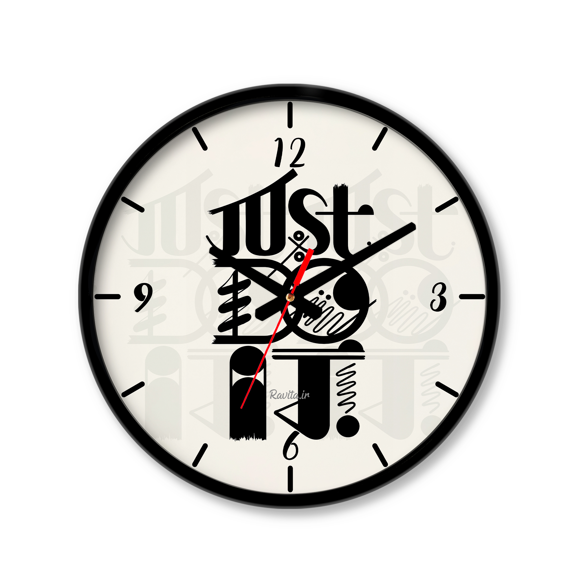 ساعت رومیزی دیواری راویتا طرح فقط انجامش بده - Just Do It کد 4003 ساعت رومیزی دیواری راویتا طرح فقط انجامش بده - Just Do It کد 4003
