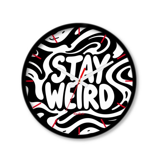 ساعت رومیزی دیواری راویتا طرح متفاوت بمون - Stay Weird کد 4012