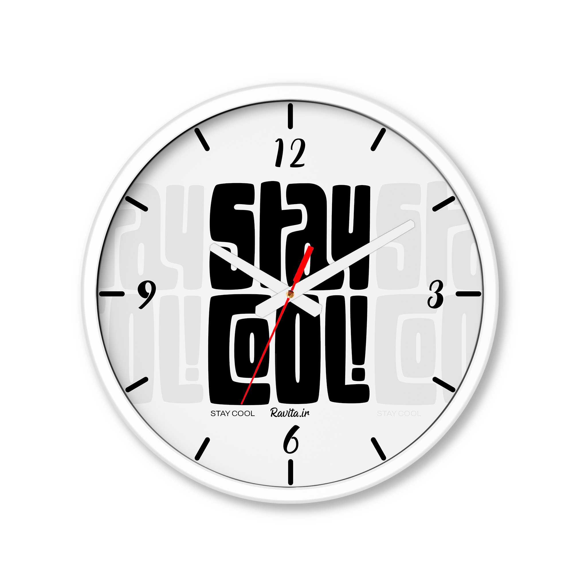 ساعت رومیزی دیواری راویتا طرح خونسرد باش - Stay Cool کد 3999 ساعت رومیزی دیواری راویتا طرح خونسرد باش - Stay Cool کد 3999
