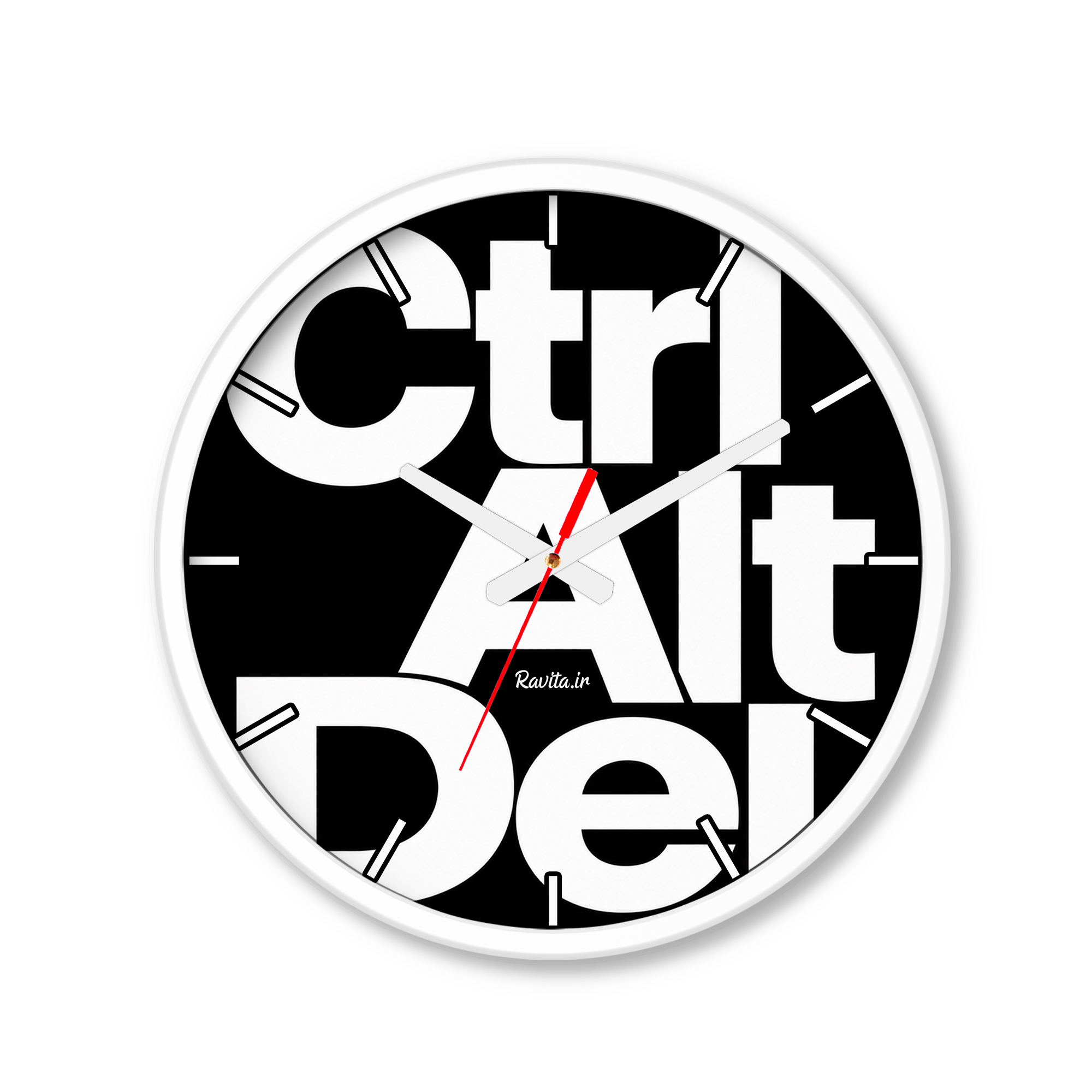 ساعت رومیزی دیواری راویتا طرح کنترل، آلت، دیلیت - Ctrl Alt Del کد 4001 ساعت رومیزی دیواری راویتا طرح کنترل، آلت، دیلیت - Ctrl Alt Del کد 4001